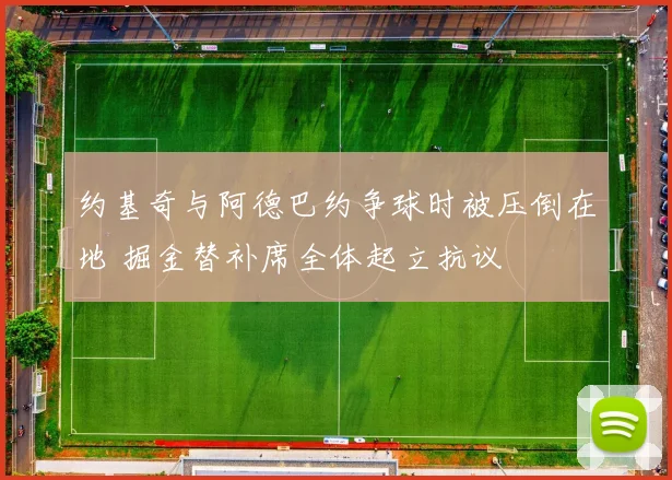 约基奇与阿德巴约争球时被压倒在地 掘金替补席全体起立抗议